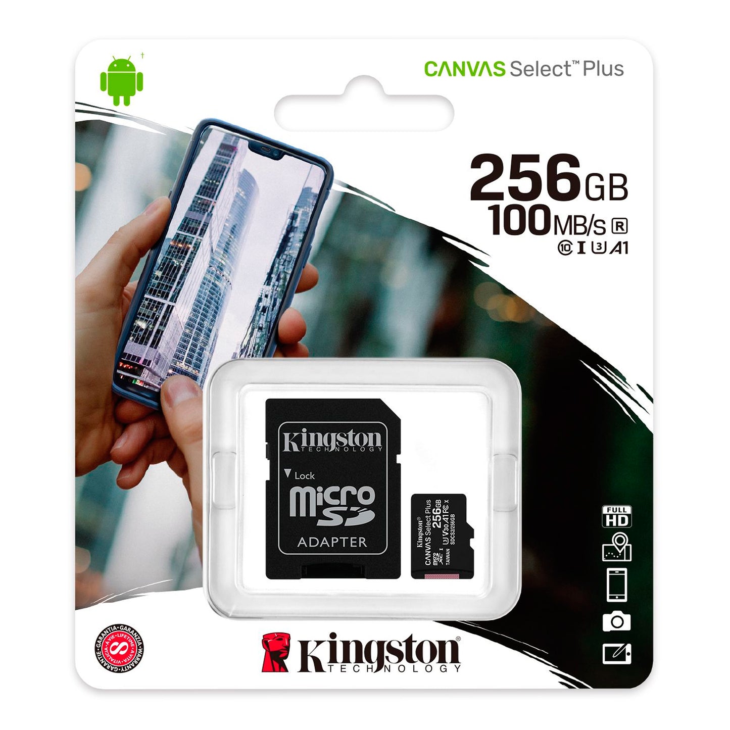 Memoria Micro Sd Kingston 256gb 100mb/s 85mb/s