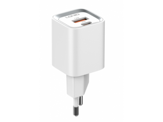 A2318C Cargador Pared Micro USB 20W PD/QC3.0 Carga Rápida Blanco LDNIO